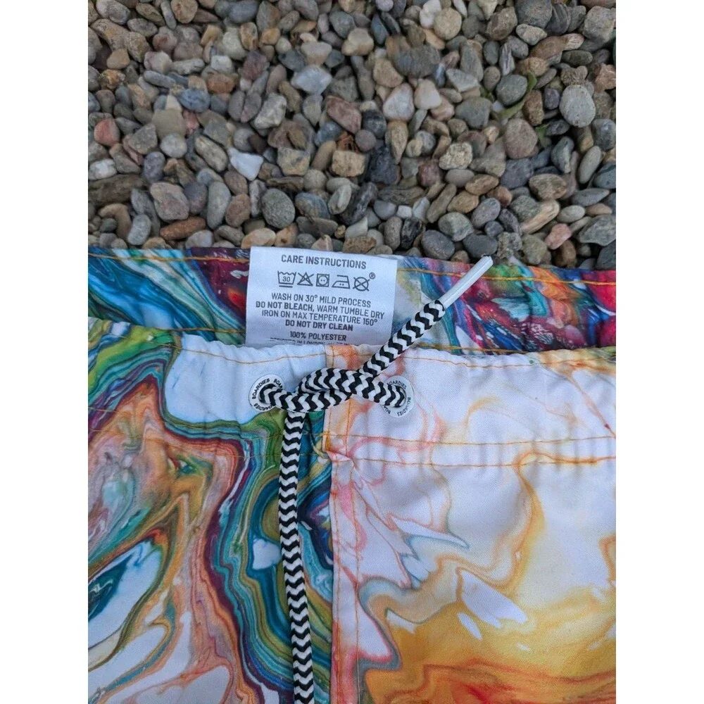 Boardies Swim Shorts Trunks Lined Medium Colorful Marble